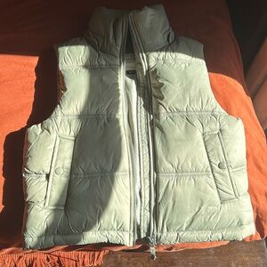 Pale Green, American Eagle, puffer vest.